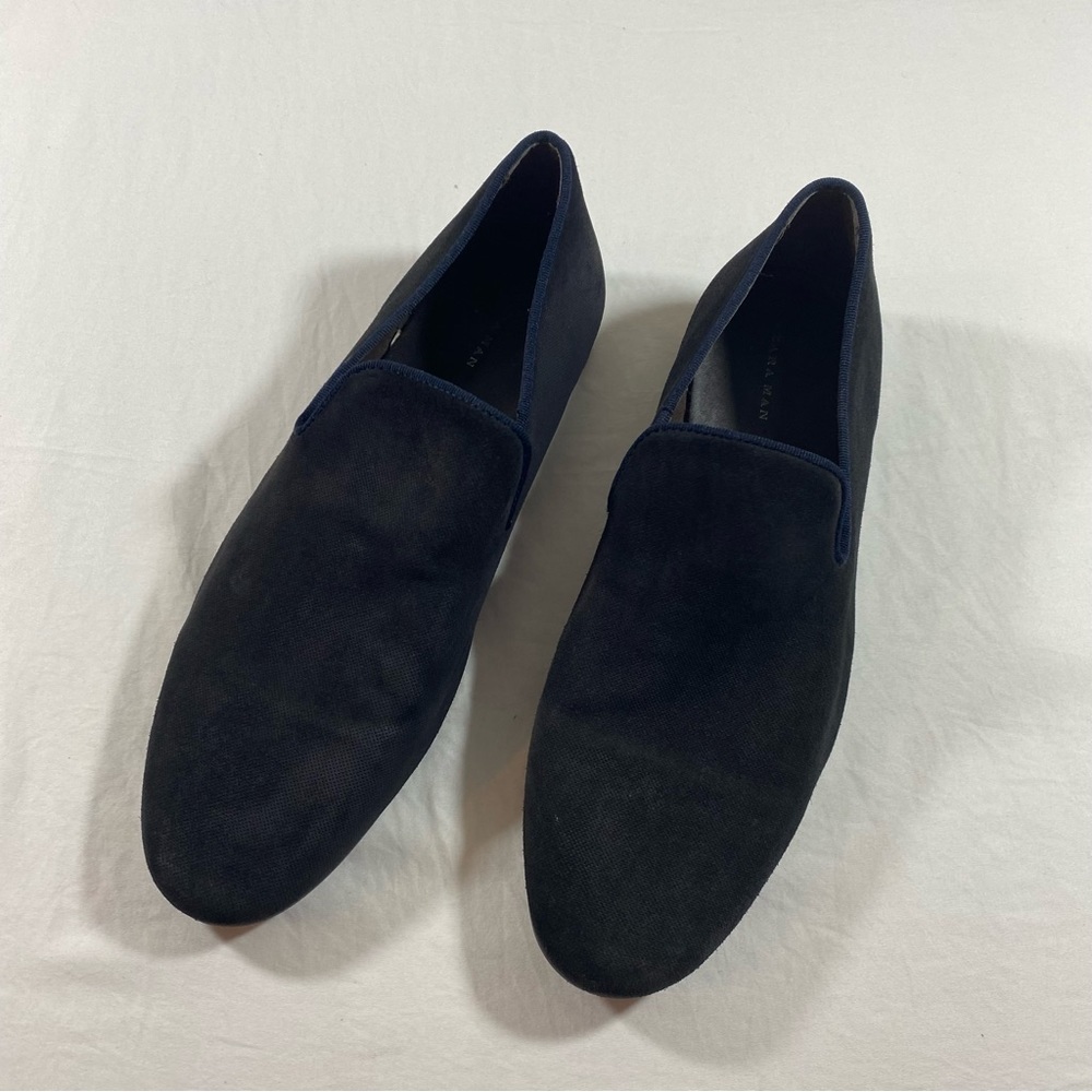 Zara Man Shoes Men’s 42 Velvet Loafers black slip on shoes